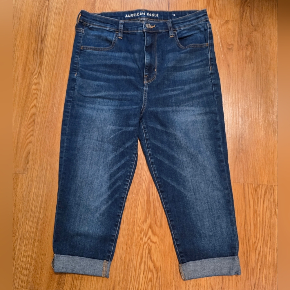American Eagle Outfitters Dark Blue Cropped Ankle Jegging Jeans